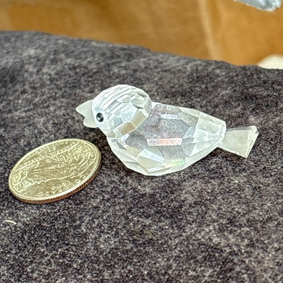 Swarovski Crystal Figurine, Sparrow w Frosted Beak 169685 1.5" 1992 Retired - Picture 9 of 11